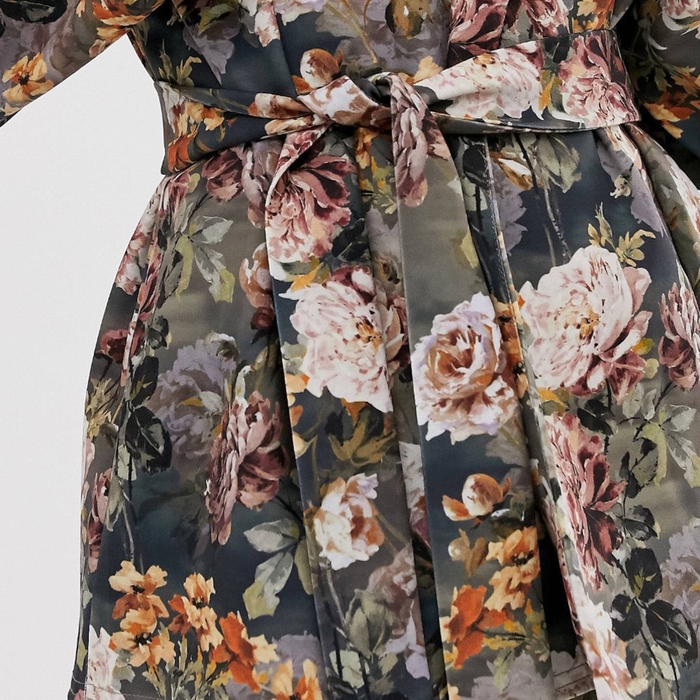 Nᴡᴛ ASOS Tɪᴇ-Wᴀɪsᴛ Jᴇʀsᴇʏ Sᴜɪᴛ Bʟᴀᴢᴇʀ ɪɴ Fʟᴏʀᴀʟ Pʀɪɴᴛ - Picture 3 of 6
